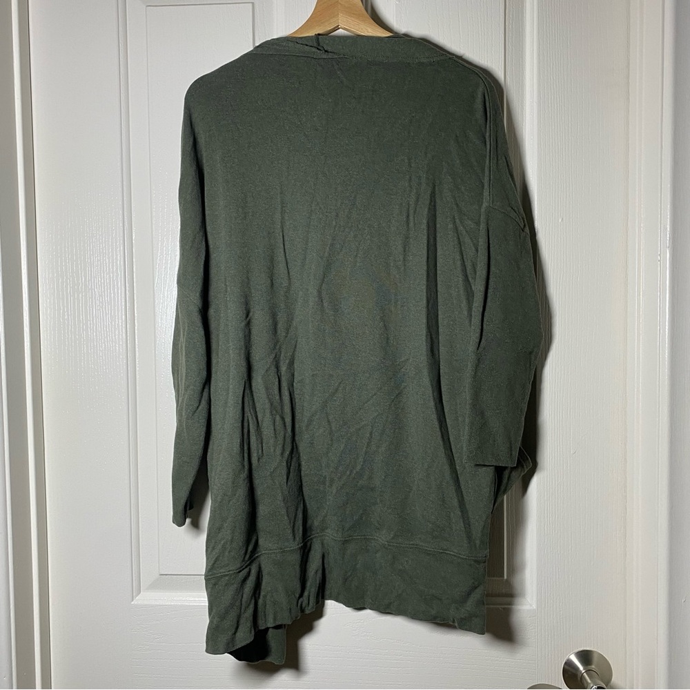 Pact Airplane Organic Cotton Open Knit Cardigan Comfy Minimalist Green Size M/L - Picture 5 of 10